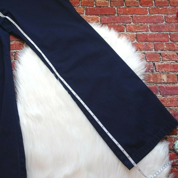 J. Crew Women's Sailor Pants Twill Button Wide Leg Navy Blue Modern Plus Size 14 - Picture 11 of 12